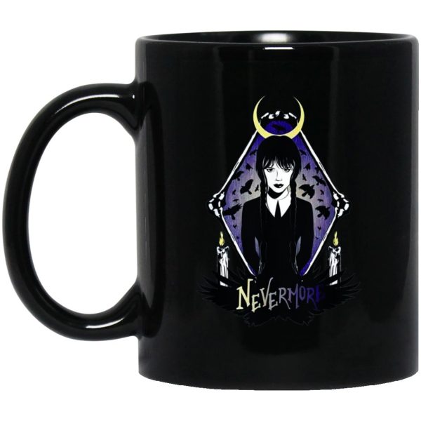 Wednesday Nevermore Raven Mirror Mugs