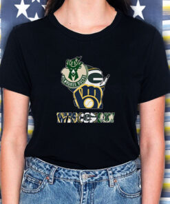 Wisconsin Map Sports Teams Logo T Shirt 1