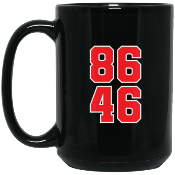 86 46 Impeach Joe Biden 15 oz. Black Mug