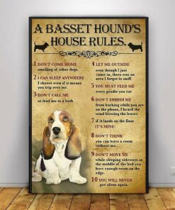 A Basset Hound house rules poster canvas 2