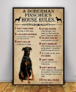 A Dobermann house rules poster canvas 1 A Dobermann house rules poster canvas 2
