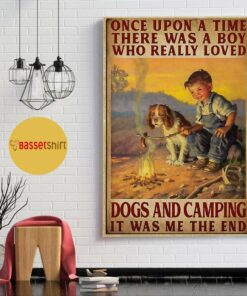 A boy who really loved dogs and camping vertical poster 1
