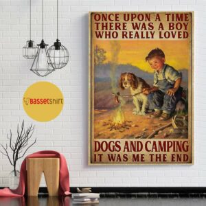 A boy who really loved dogs and camping vertical poster 1