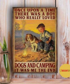 A boy who really loved dogs and camping vertical poster 3