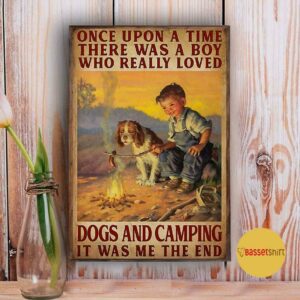 A boy who really loved dogs and camping vertical poster 3