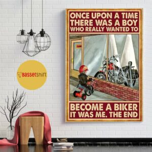 A boy who really wanted to become a biker vertical poster