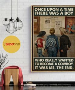 A boy who really wanted to become a cowboy vertical poster 1