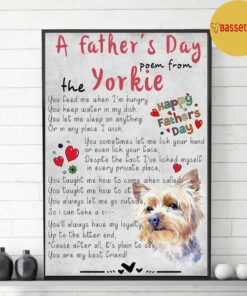 A fathers day poem from the Yorkie dog poster canvas 2