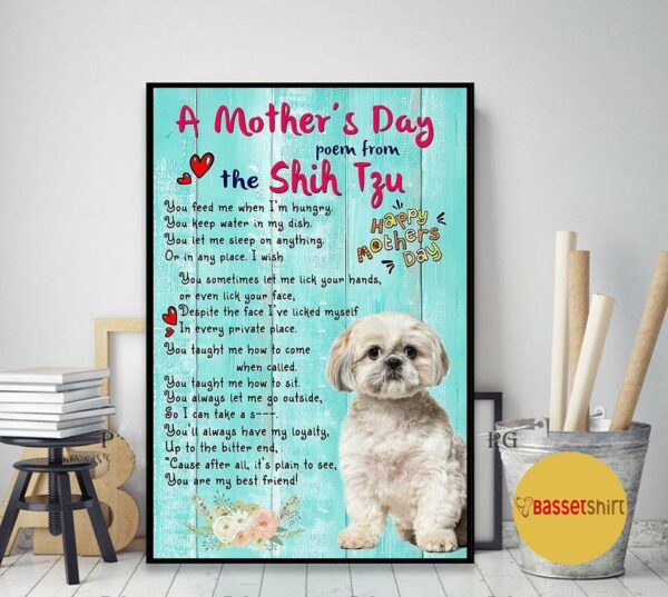 A mother’s day poem from the shih tzu poster canvas