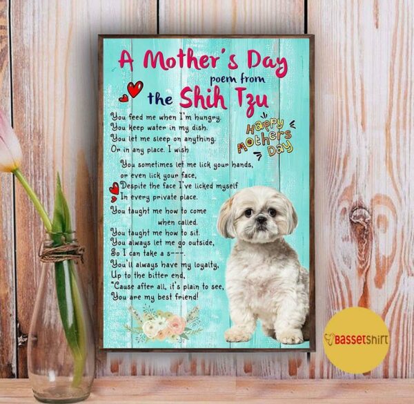 A mother’s day poem from the shih tzu poster canvas