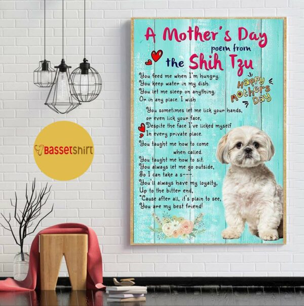 A mother’s day poem from the shih tzu poster canvas