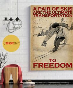 A pair of skis are the ultimate transportation to freedom poster canvas 1