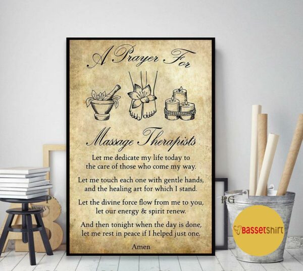 A prayer for massage therapists poster canvas