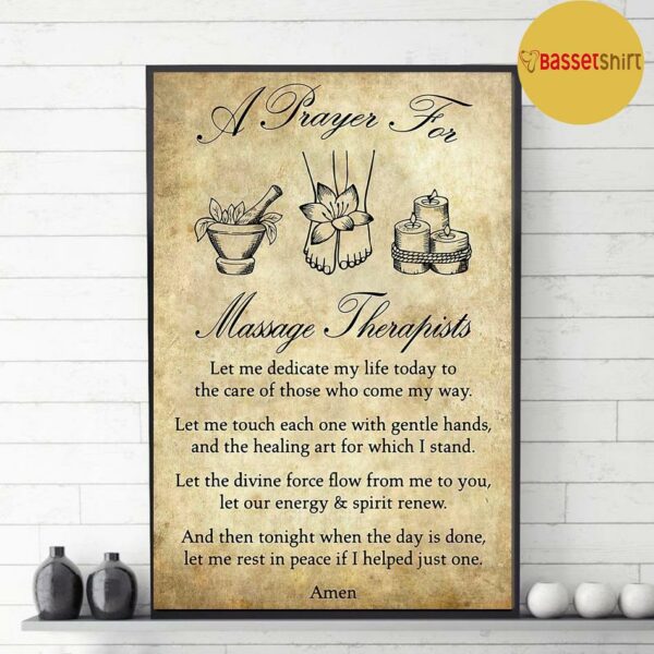 A prayer for massage therapists poster canvas