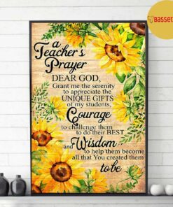A teacher prayer sunflower poster canvas 3