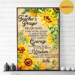 A teacher prayer sunflower poster canvas 3