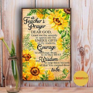 A teacher prayer sunflower poster canvas 5