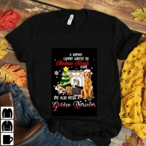 A woman cannot survive on Christmas movies alone Golden Retriever poster 2