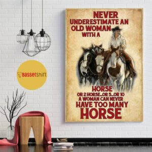 A woman never can have too many horses poster