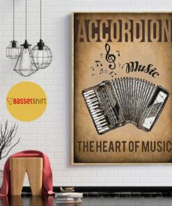Accordion the heart of music vintage poster 1
