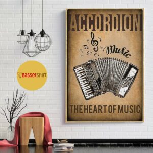 Accordion the heart of music vintage poster 1