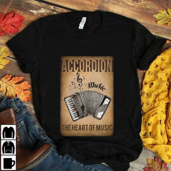 Accordion the heart of music vintage poster