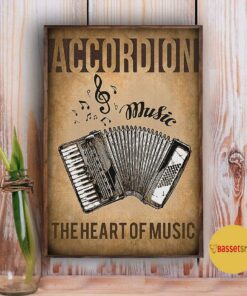 Accordion the heart of music vintage poster 3