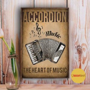 Accordion the heart of music vintage poster 3