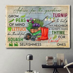 Advice for the gardener print canvas 1