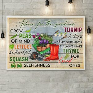 Advice for the gardener print canvas 2