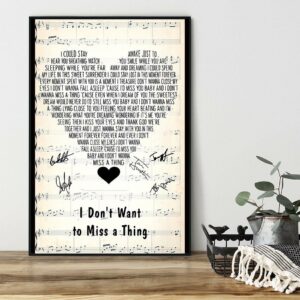 Aerosmith I dont want to miss a thing song lyrics poster