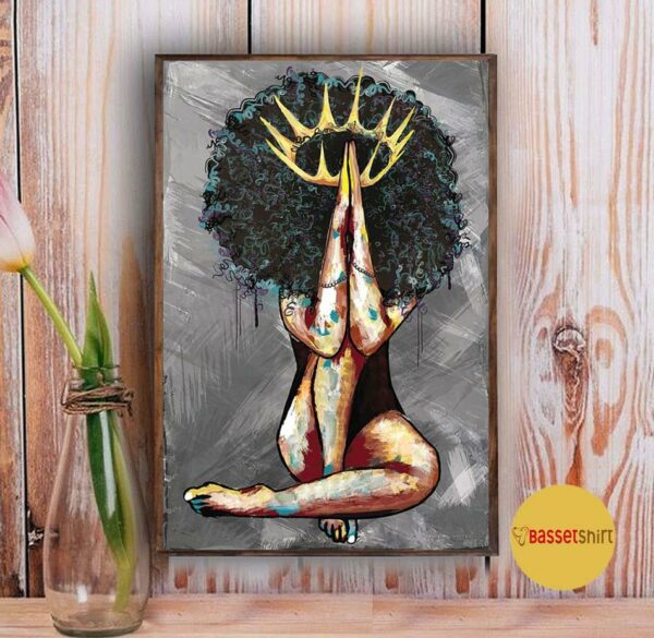 African American black lives matter black magic girl poster canvas