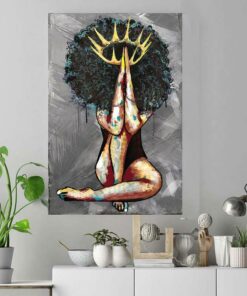 African American black lives matter black magic girl poster canvas 4
