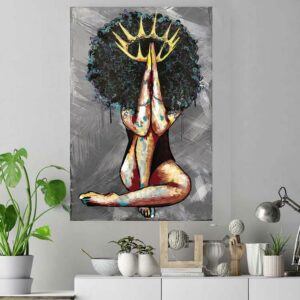 African American black lives matter black magic girl poster canvas 4