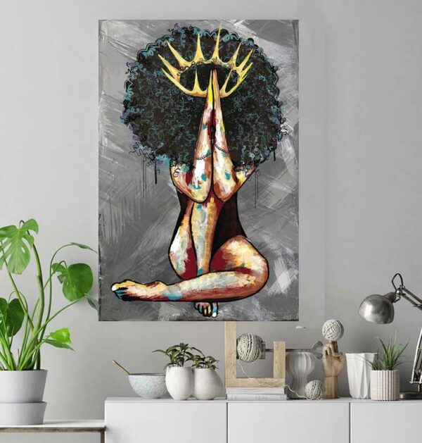 African American black lives matter black magic girl poster canvas