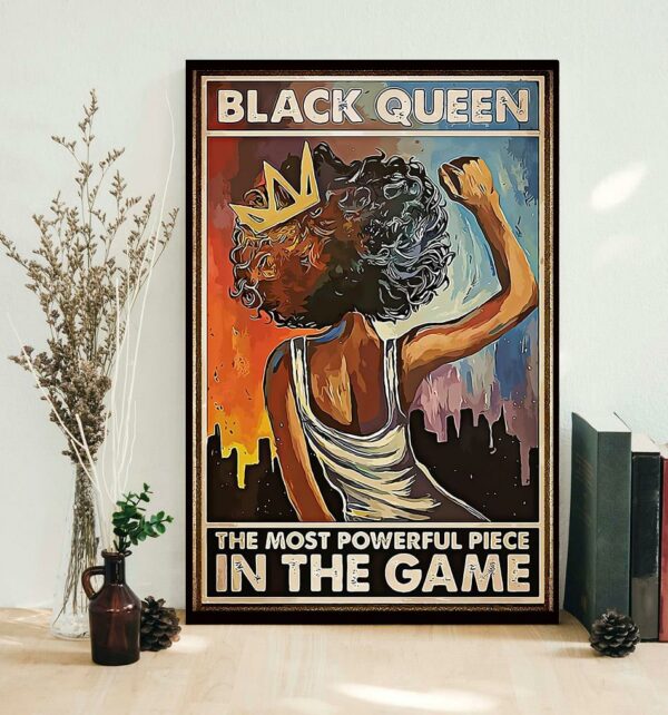 African American black queen the most powerful piece in the game poster