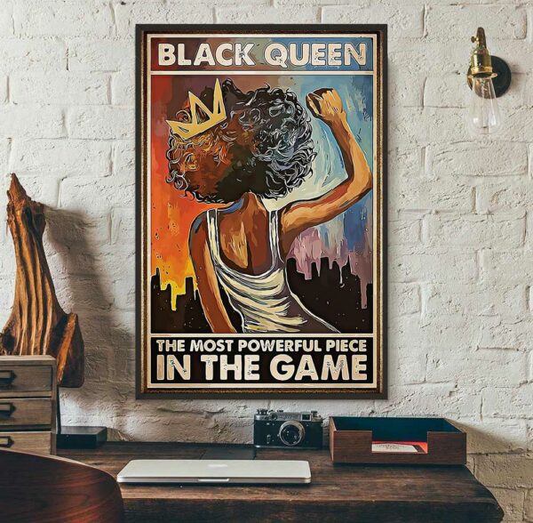 African American black queen the most powerful piece in the game poster