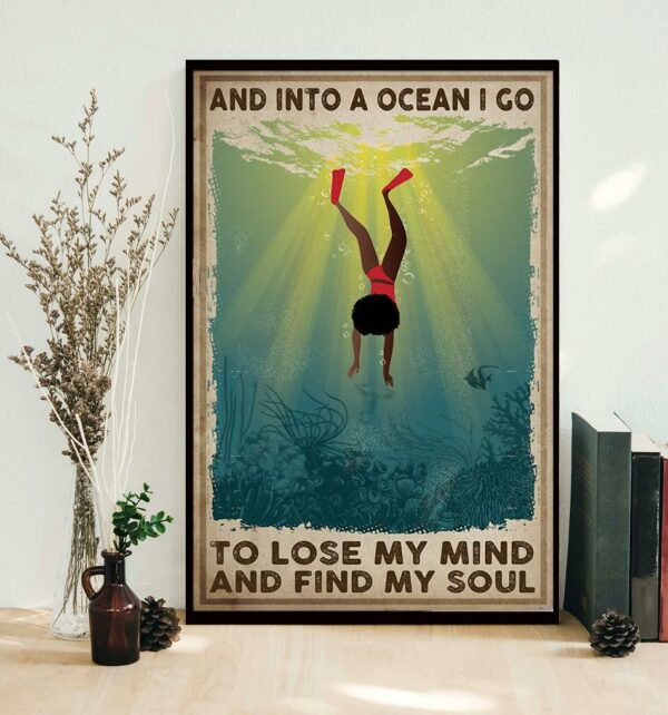 African American into the ocean i go to lose my mind and find my soul poster