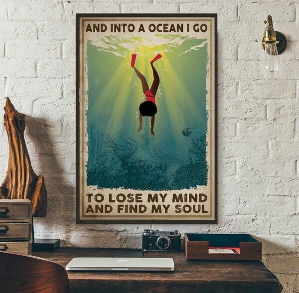 African American into the ocean i go to lose my mind and find my soul poster