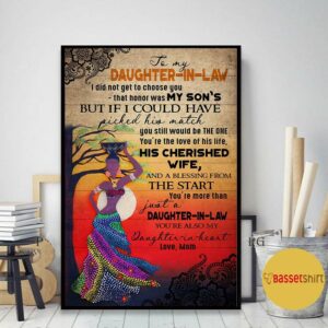 African mom to my daughter in law poster canvas