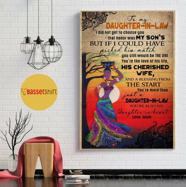 African mom to my daughter in law poster canvas