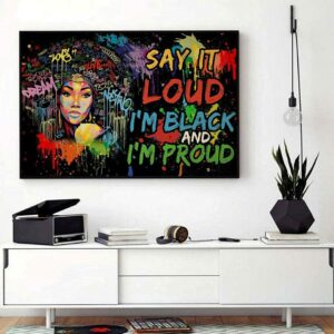 Afro Girl Say It Loud Im Black And Im Proud poster 1