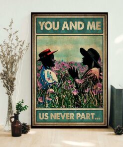 Afro girl on flower field you and me us never part poster 1