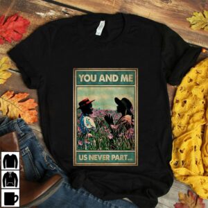 Afro girl on flower field you and me us never part poster