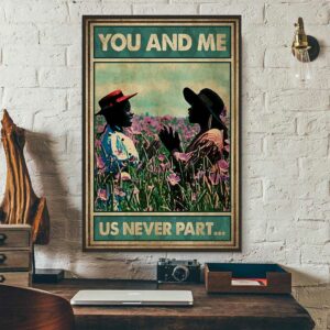 Afro girl on flower field you and me us never part poster 3