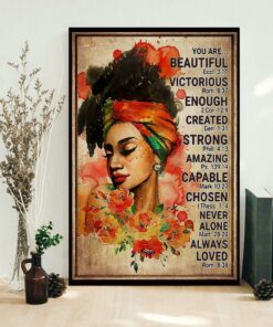 Afro girl you are beautiful victorious poster canvas 1