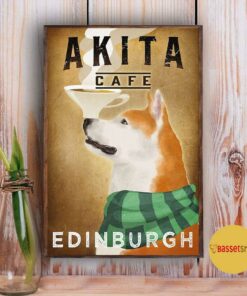 Akita Cafe Edinburgh vertical poster canvas 2 Akita Cafe Edinburgh vertical poster canvas 3