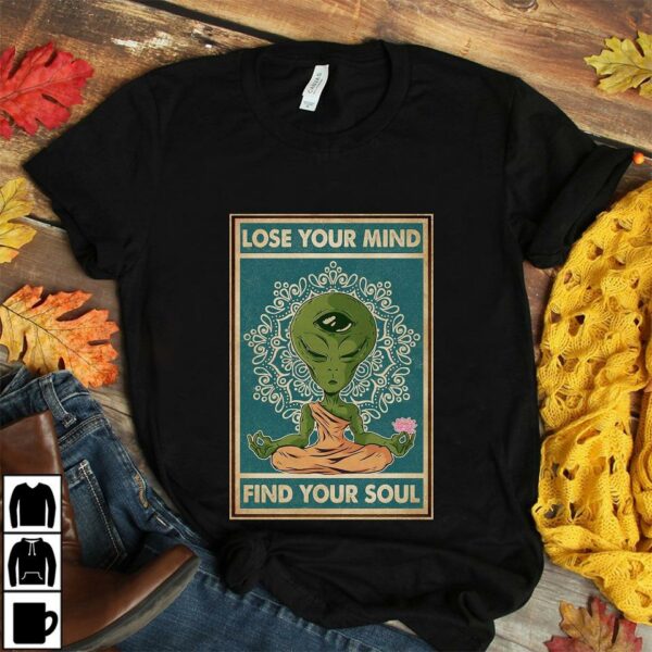 Alien yoga lose your mind and find your soul poster canvas