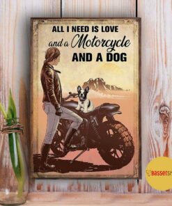 All I need is love Motorcycle and a dog poster canvas 2 All I need is love Motorcycle and a dog poster canvas 3