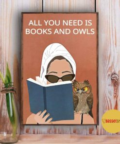 All you need is books and owls vintage poster 3